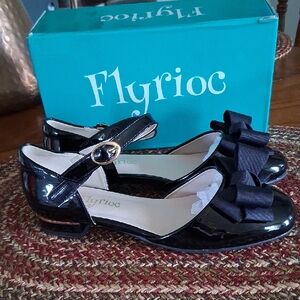 Flyrico Black Patent Leather Kids Dress Shoes